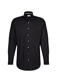 Seidensticker Herren Regular Fit Langarm Hemd, Schwarz, 41 EU