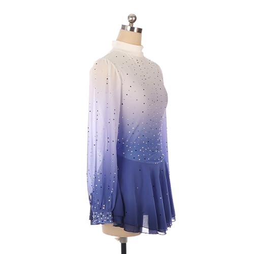 VVieer Vestido de competição de patinação artística para mulheres, meninas, feito à mão, moda, gradi