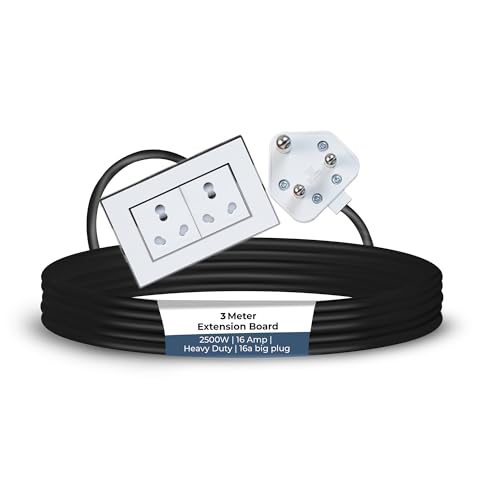 Image of Extension Board Heavy Duty Multi Socket 15A /16A /20A (2500 Watts 16A Big Plug and Two 16A Socket, 3 Meter)