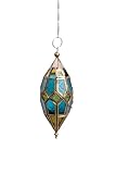Hanging Moroccan Style Glass Lanterns (Blue)