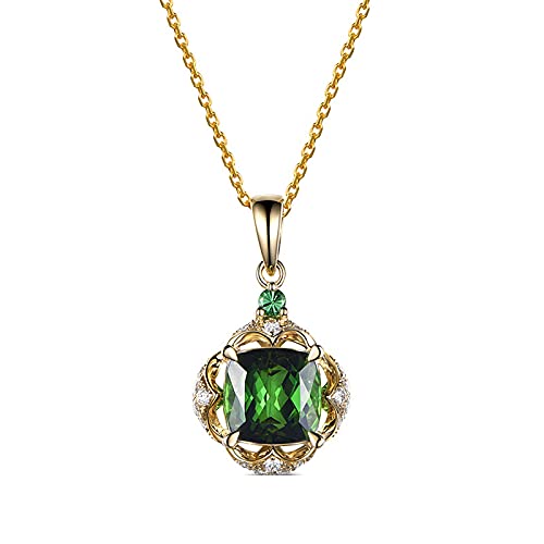 Collier pour femmes en argent 925 avec pendentif émeraude raffiné