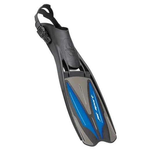 ScubaPro Jet Sport Fins, Scuba Pro Diving Fin, Black Blue - Medium (8-10)