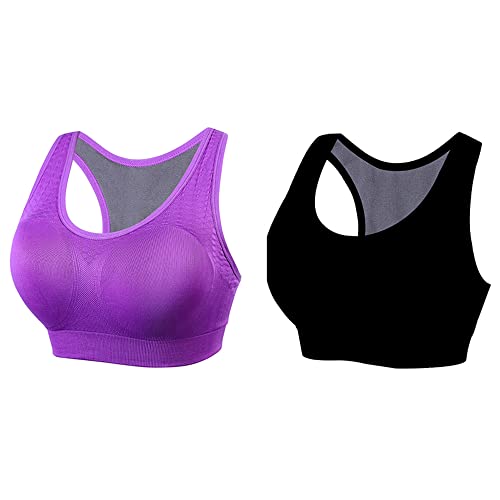 Sujetador deportivo alto impacto sin aros con tirantes cruzados pack doble L
