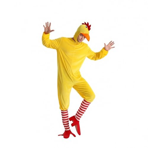Fête Poule Déguisement Homme et Coq Cosplay Adulte pour Thanksgiving
