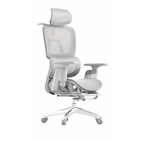 Ergonomischer Drehstuhl mit verstellbarer Lendenwirbelstütze, atmungsaktives Netz-Rückenkomfort-Sitzkissen, 4D-Kopfstütze und 4D-Armlehnen