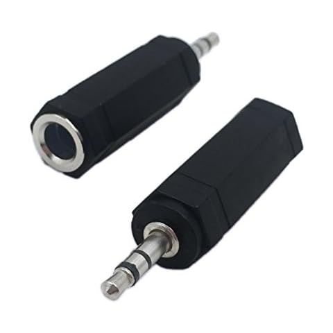 Lemeng 3.5mm 3 Pole Male Plug to 6.35mm 1/4 Inch Female Stereo Jack Audio Adapter Headphone Microphone Converter Connector-2 Pack Cover