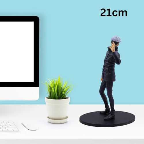 Image of FUNFOB Jujutsu Kaisen Gojo Action Figure Height -21cm Collectible for Anime Fans Manga Weeb PVC Multicolour | Gojo Eye Mask