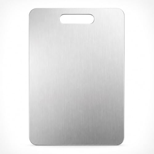 Tábua de Corte Aço Inox 304 Dupla Face Premium Antiodor Fácil de Limpar Multiuso, Tamanho M (34 × 23)