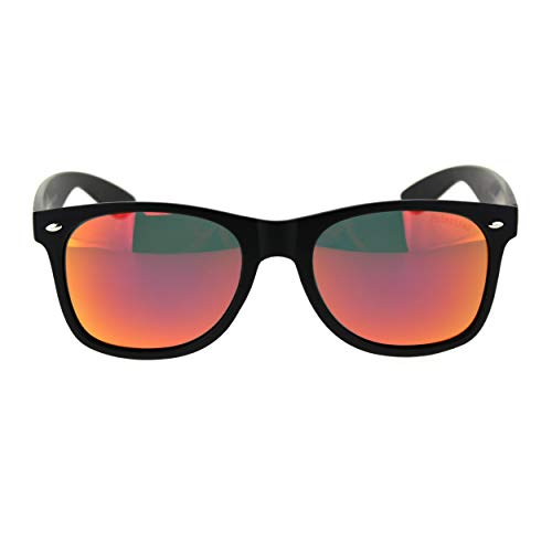 SA106 1.1mm Polarized Color Mirror Lens Hipster Rubberized Black Horn Rim Sunglasses