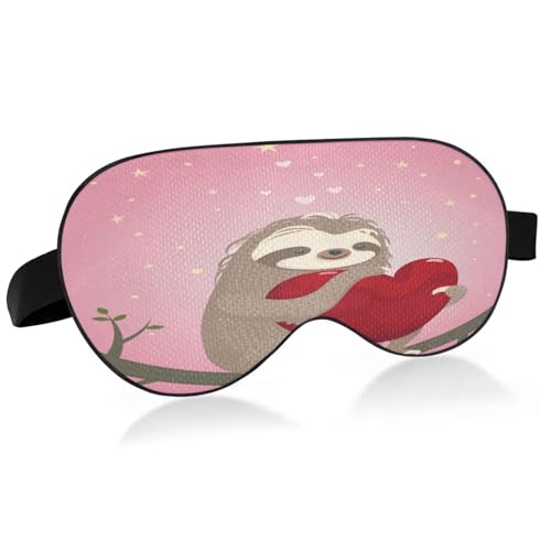 Antifaz para dormir con bloqueo de luz divertidos perezosos árbol de corazón antifaz para dormir con correa ajustable diseño único de San Valentín suave y ligero con los ojos vendados para hombres muj
