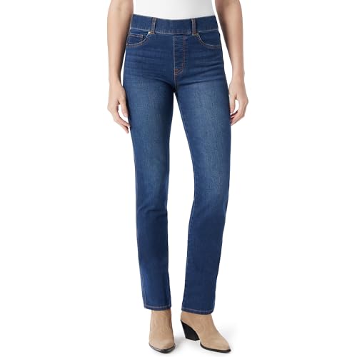 Image of Gloria Vanderbilt Womens Shape Effect Pull on High Rise Straight Leg Jean Standard