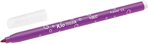 BIC Kids Kid Couleur Ultra Yıkanabilir Keçeli Boya Kalemi 12 Renk, Kolayca Çoğu Kumaştan Çıkar, Su Bazlı Keçeli Kalem - Görsel 4