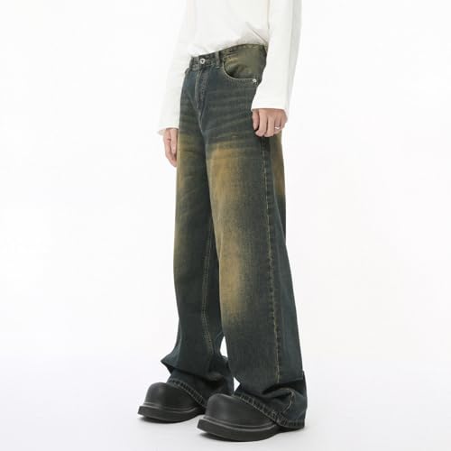 Men's Jeans Autunm Korean Retro Wide-Leg Straight Casual Commute Slim Fit Loose Home Long Pants4