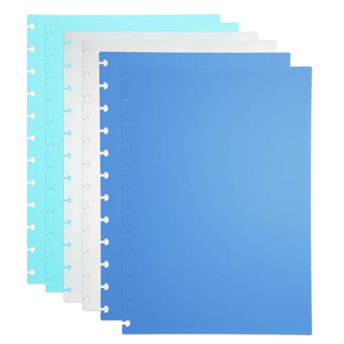 Couverture à disque pour bloc-notes A4 PATIKIL en plastique PP blanc bleu vert pour bureau