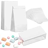 200 Pcs Small Paper Bags, 1 lb Mini Paper Treat, Kraft Lunch Bags 6.7 x 3.54 x 2.36 for Christmas Wedding Favor Grocery Candy Cookie Sandwich Popcorn Bread Snack(White) -  Containlol