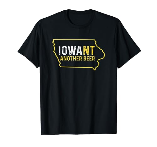 Funny Iowa Beer Distressed Iowa State Map T-Shirt