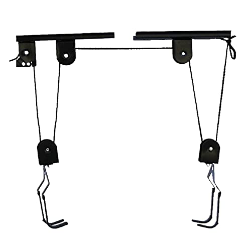 Bike Lift Fahrradlift mit Deckenhalterung bis 60 kg Bike-Lift E-Bike Deckenlift Fahrrad, 12x6.5x4cm, Schwarz