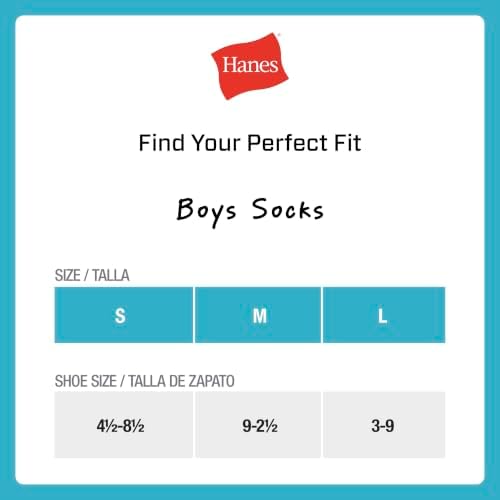 Hanes Boys' Ankle Socks Pack - Athletic Quarter Socks for Kids - Cushioned, Moisture-Wicking, Performance - 3
