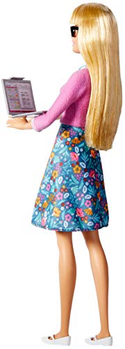 Barbie GJC23 - Lehrerin-Puppe (blond) mit zehn Zubehörteilen für den Unterricht, mit eim drehbaren Globus und… – Bild 7