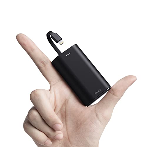 iWALK Portable Charger 9000mAh Ultra-Compact Power Bank with Built-in Cable, Samll External Battery Pack Compatible with iPhone 14/14 Plus/14 Pro Max/13/13 Mini/13 Pro Max/12/12/Pro/11/XR/XS/X/8/7/6