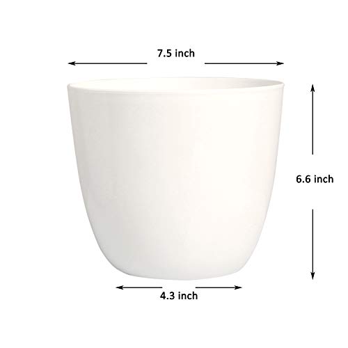 Youngever 6 Pack 20CM Plastic Planters Indoor Flower Plant Pots - Image 2