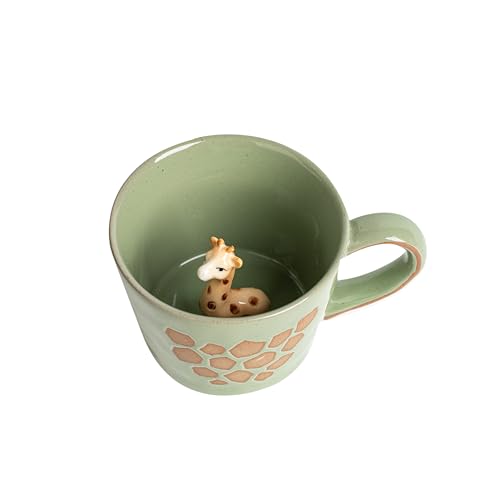 DIHOclub Giraffe Coffee Cup Ceramic 3D Wild Animal Inside Mug,Cute Cartoon Handmade...