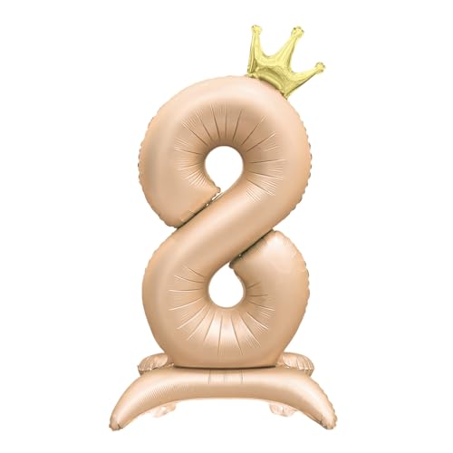Ballon debout en aluminium chiffre 8 Hélium Ballon en aluminium chiffres Ballon XXL Aluminium Beige Ballon 8 Anniversaire 106cm/42inch