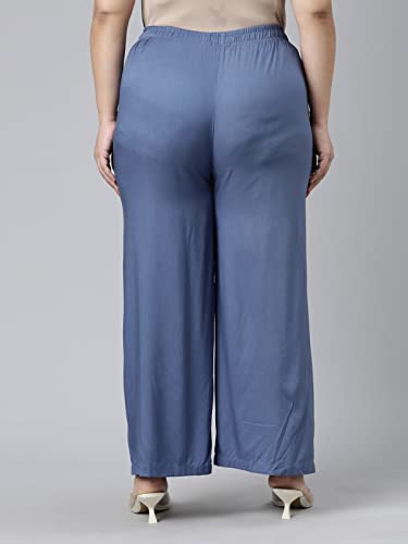 Image of GO COLORS Soft Viscose Basic Palazzo Full Length for Women| Breathable, Mid Rise, Relaxed Fit