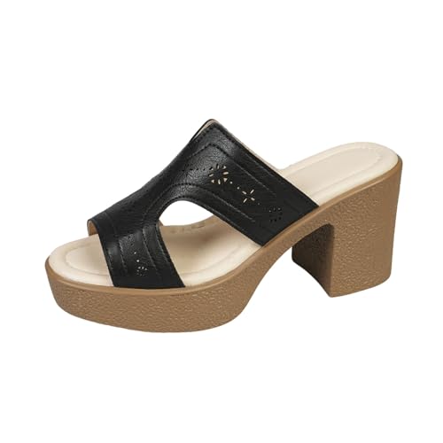 Chaussures d'été pour femme à talon épais pour marcher confortablement sans douleur en 39.5