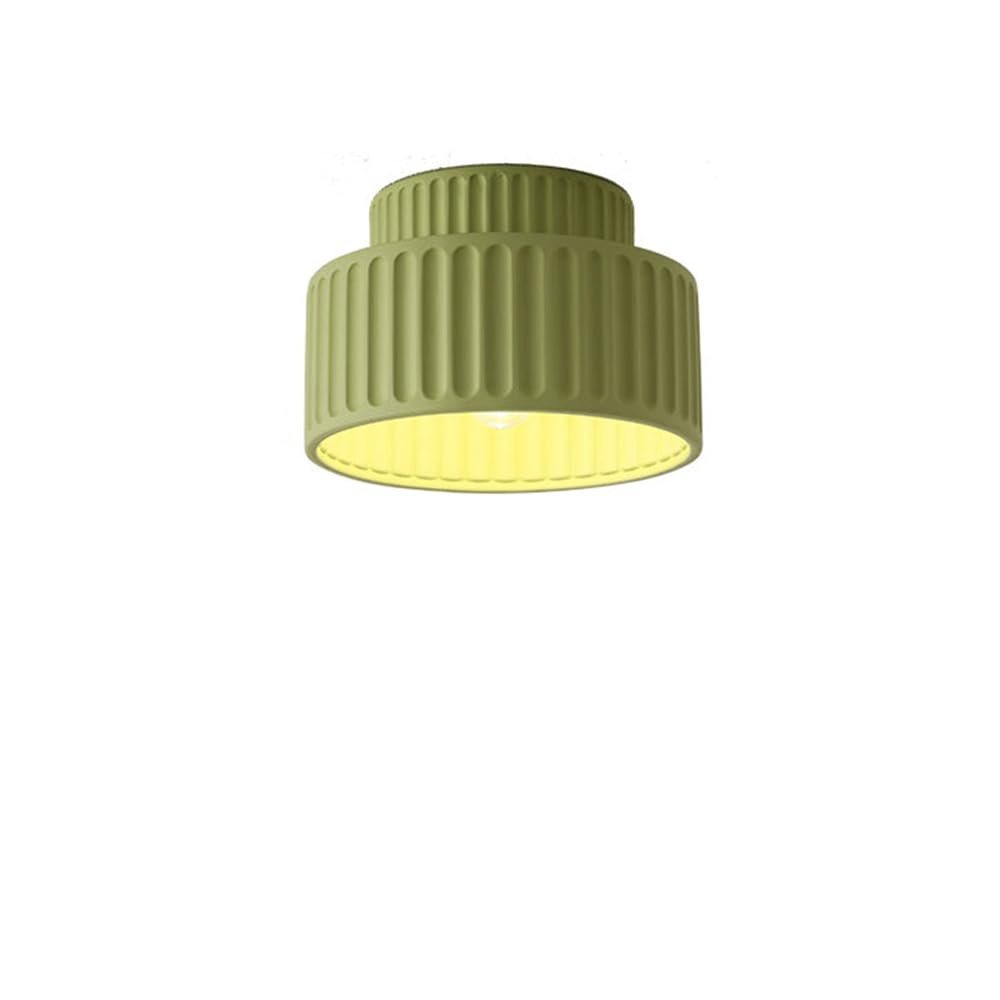 LANTANB Nordic Cream-Style Ceiling Lamp Resin Lampshade Flat Lighting Green Minimalist Corridor Ceiling Lights Suitable for Corridor Cloakrooms