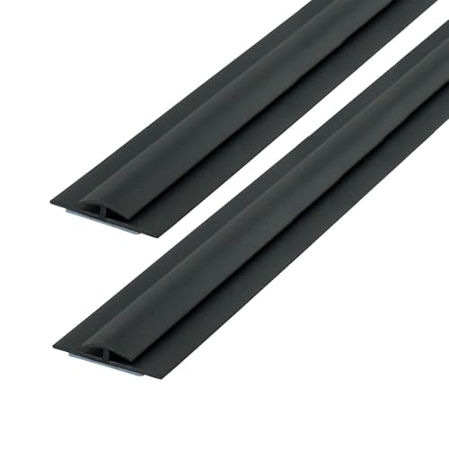 Outwater Plastic H Channel Fits Material 1/16 Inch Thick Black Styrene Divider Moulding with Adhesive 48 Inch Length