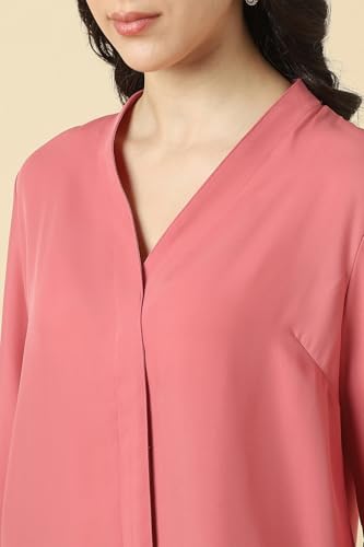 Image of Allen Solly Women's V-Neck Top | Full Sleeve | Regular Fit | Soft Comfortable Fabric | Everyday Casual Essential