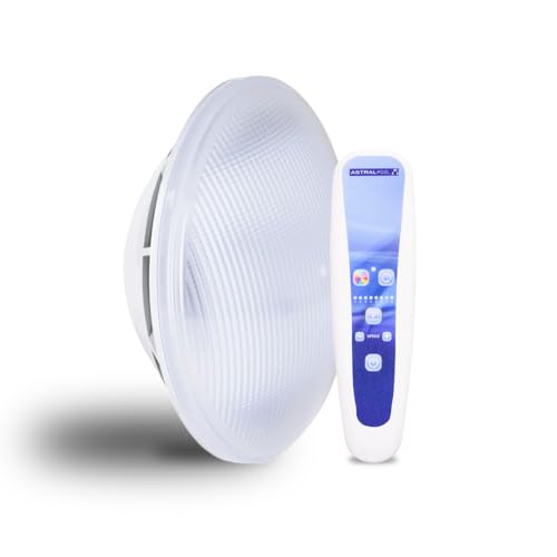 Lámpara LED PAR56 Astralpool multicolor sumergible con 8 secuencias y control remoto