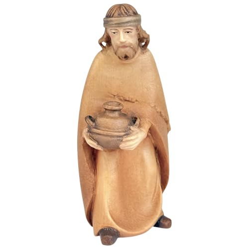 Berger avec pichet en bois 12 cm idée cadeau tradition de Noël - 2