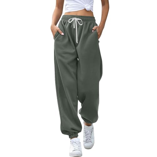 Lolvmvchi Cyber of Monday Deals 2024,Sweatpants Women Baggy,Cargo Pants Women Joggers Pants Workout High Waisted Yoga Pants with Pockets Womens Fall Fashion (Ag, XXL),Work Pants for Women