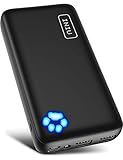 INIU Power bank, Kompakt 20000mAh Externer Akku mit USB Typ C und 3A Schnelllade, Hohe Kapazität und Eingebaute Taschenlampe, für iPhone X 8 7 IPad AirPods Samsung S20 S10 Note 20 Xiaomi Handy Etc.