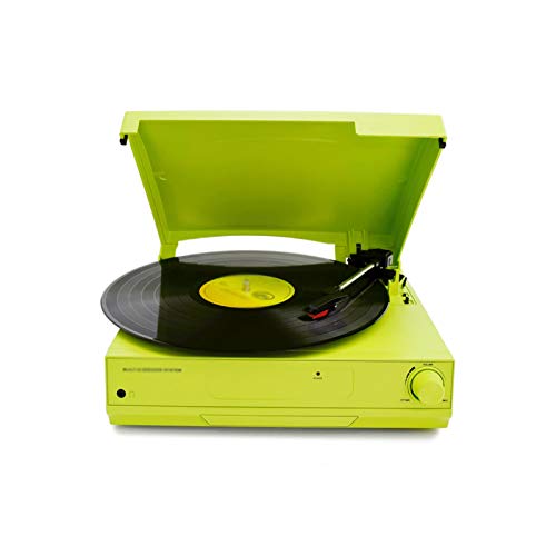 ZJFHEYUO Giradischi grammofono retrò, Giradischi Portatile con Altoparlanti Stereo integrati, Lettore grammofono a 3 velocità con AUX USB