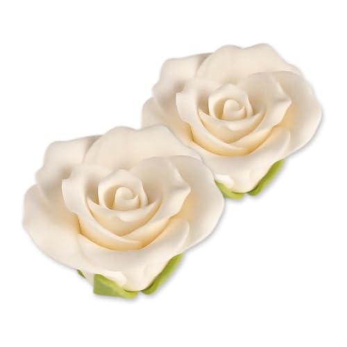 Günthart 30 weisse Rosen aus Feinzucker | 40mm | Tortendeko | Hochzeit