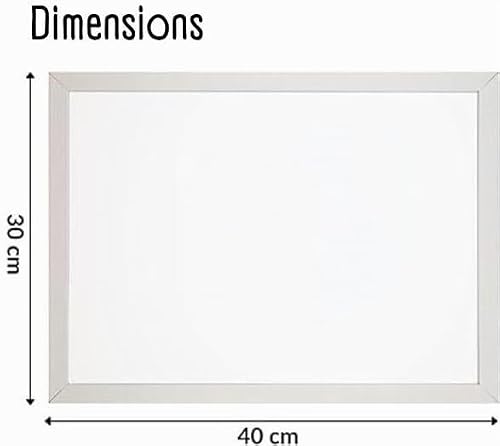 Raylu Paper - Tableau Blanc Magnétique Mural avec Cadre en Bois Blanc, Tableau Blanc Effaçable à Sec avec Deux Aimants pour Accrocher des Notes et des Photos (60 x 45 cm) – vue 2