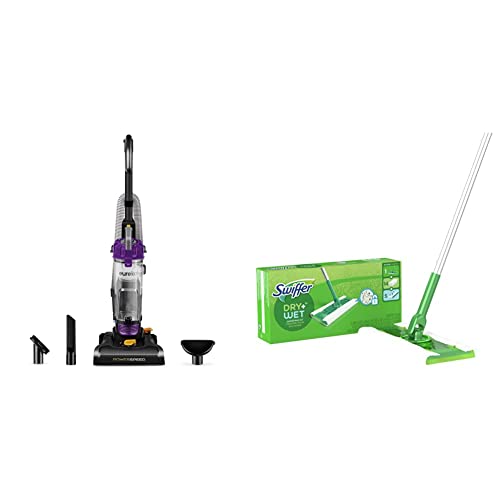 EUREKA NEU182B PowerSpeed Bagless Upright Vacuum Cleaner, Lite, Purple & Swiffer Sweeper 2-in-1 Mops for Floor Cleaning, Dry and Wet Multi Surface Floor Cleaner, 20 Piece Set