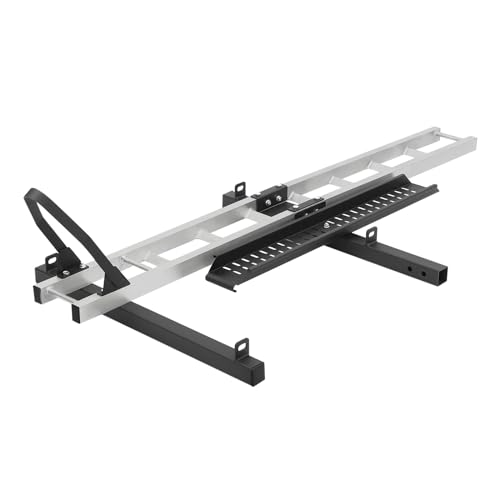 Motorcycle Hitch Carrier – Black Widow Dirt Bike Carrier with Ramp & Wheel Chock, 400 lb Capacity, Fits 2