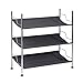 Honey-Can-Do 3 Tier Shoe Rack-Black Shelves Schuhregal, Stahl/Segeltuch, Chrom/schwarz