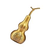 Ciieeo Colgante de Calabaza de Cobre 10,5 Cm Símbolo Bagua Abierto, Decoración para Coche y Oficina, Adorno Feng Shui para Escritorio y Llavero de Bricolaje