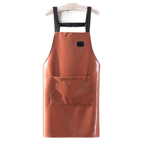 BZSQD Heavy Duty Tool Apron with Large Pockets, Adjustable Cross Back Straps, Waterproof and Oil Resistant Work Apron for BBQ, Cooking, Woodworking, and Gardening