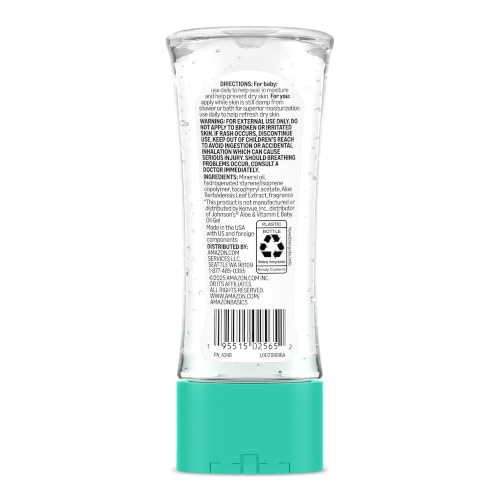 Amazon Basics Baby Oil Gel with Aloe Vera & Vitamin E, 6.5 Fl Oz (Pack of 1), Packaging May Vary - image 6