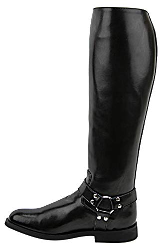 Fammz Casper Harness Men's Man Motorcycle Police Leather Fashion Stylish Tall Riding Boots Color - Black 13 Wide Calf #TOP4