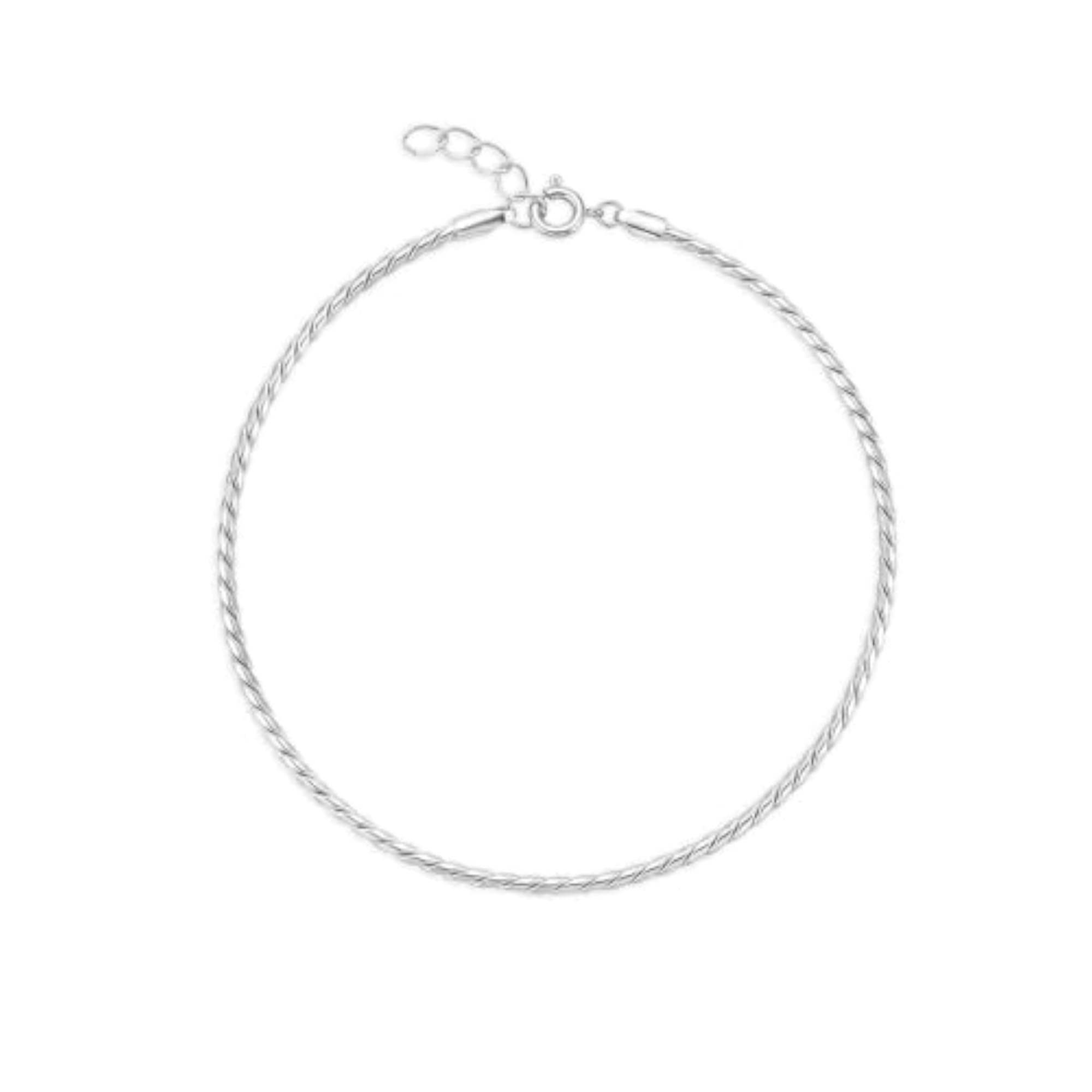 Women's Pure 925 Silver Twisted Rope Chain Bracelet