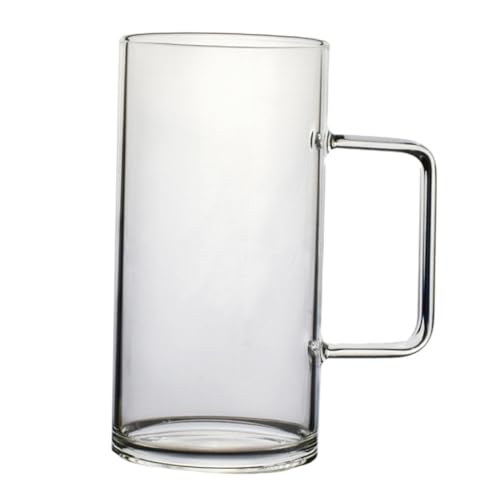 PHENOFICE Taza De Vidrio Resistente Al Calor con Asa para Bebidas Calientes y Frías Café Té Jugo Oficina Hogar