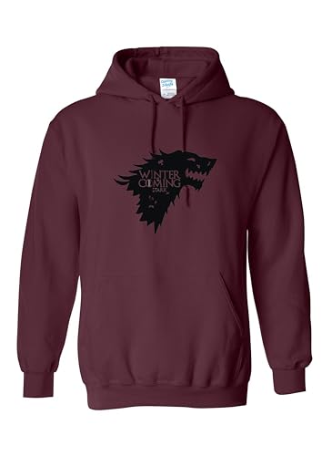 RADIANCE Winter Is Coming WIne Hoodie XXL Warm Stylish & Cozy | Unisex Game of Thrones InspiWIne Hooded Sweatshirt for Men & Women | Perfect for Cold Weather Casual Wear & Fan Gifts