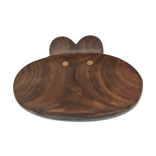 Image of Wooden Platters| Rosewood Serving Platter with Smooth Surface| Handcrafted Decorative Trays for Serving Snacks Fruits Desserts| Bunny Shape Appetizer Plate